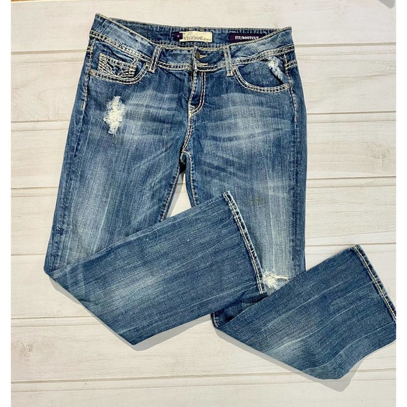 Vigoss Fit Boot Cut Faded Jeans - Picture 5 of 9